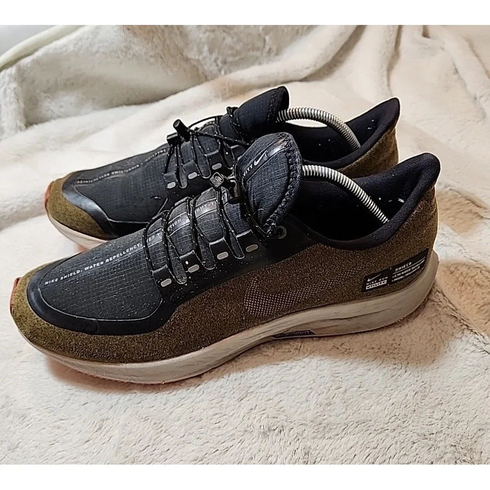 Nike Air Zoom Pegasus 35 Shield Mens 11.5 Olive Flak Running Shoes Sneakers
